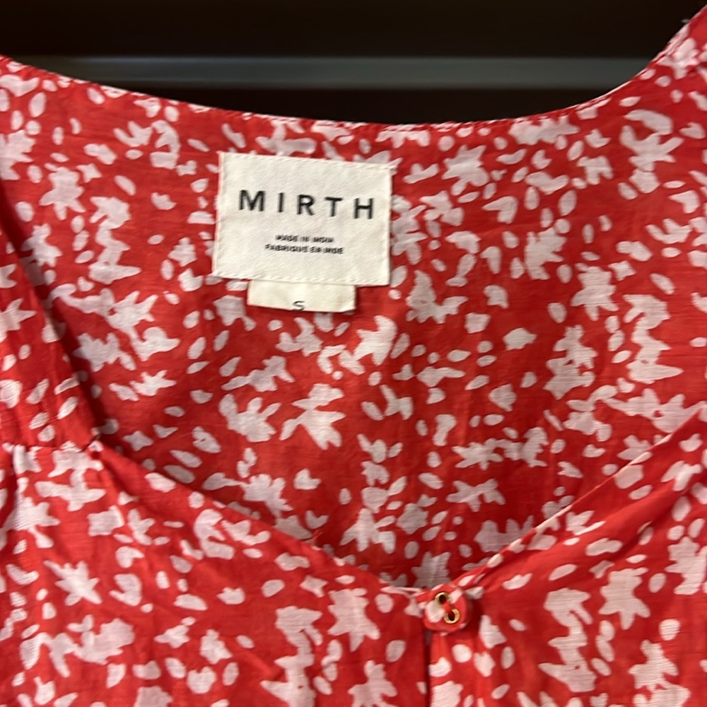 Mirth Red White Patterned Blouse - image 2
